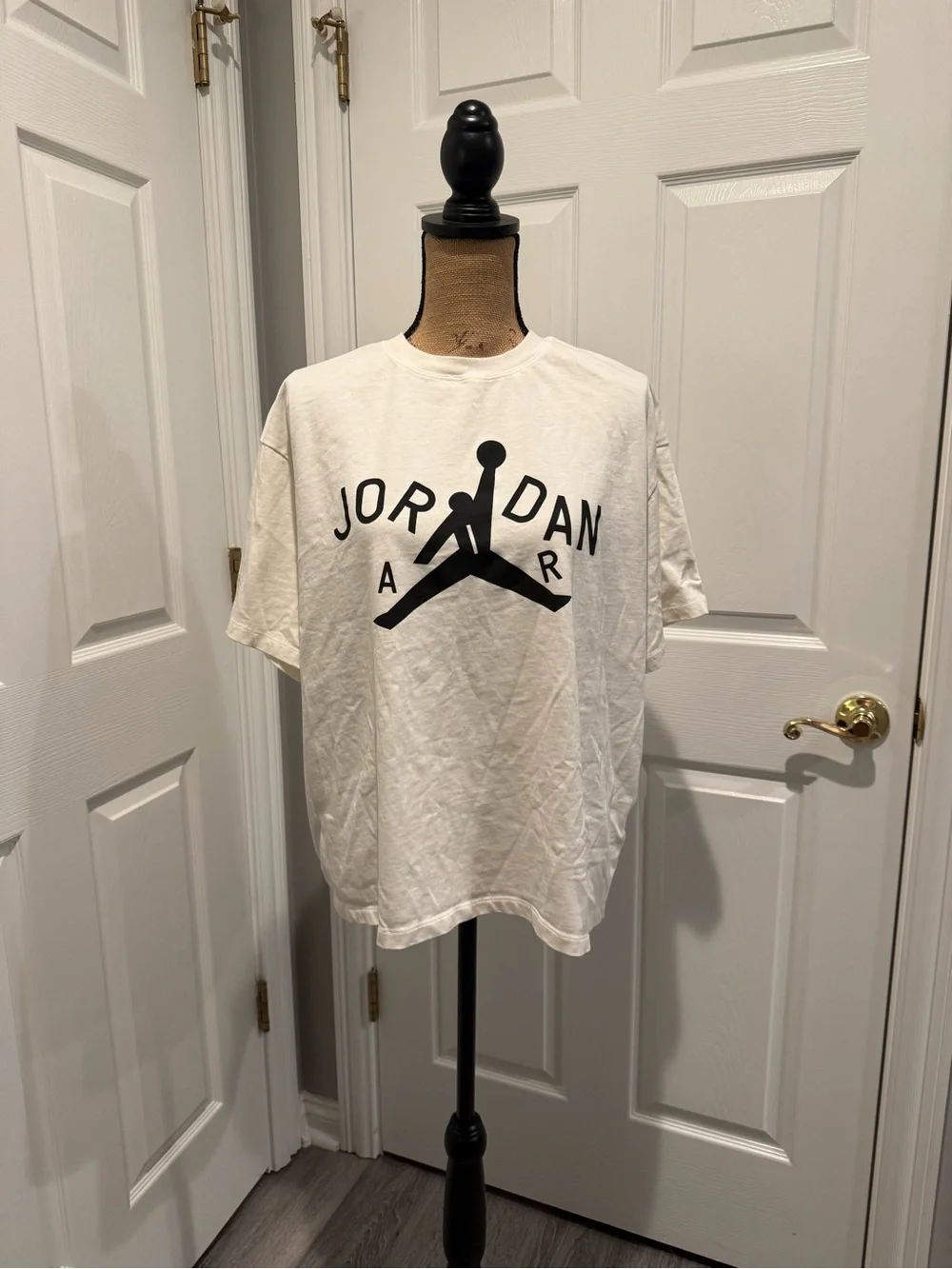Jordan White Tee with Black Jumpman Graphic